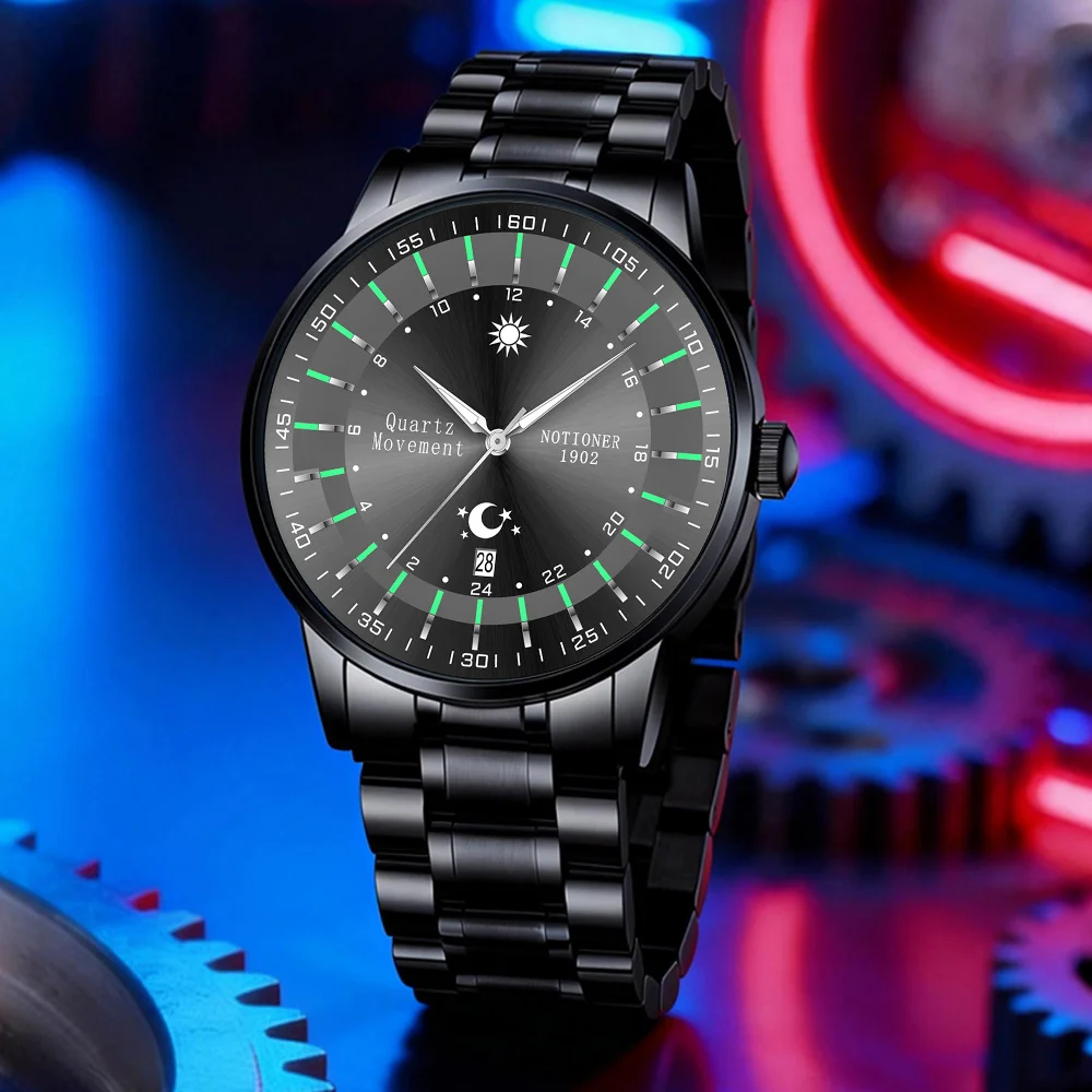 Luxury Men's Quartz Watch with Date Function, Gift Box