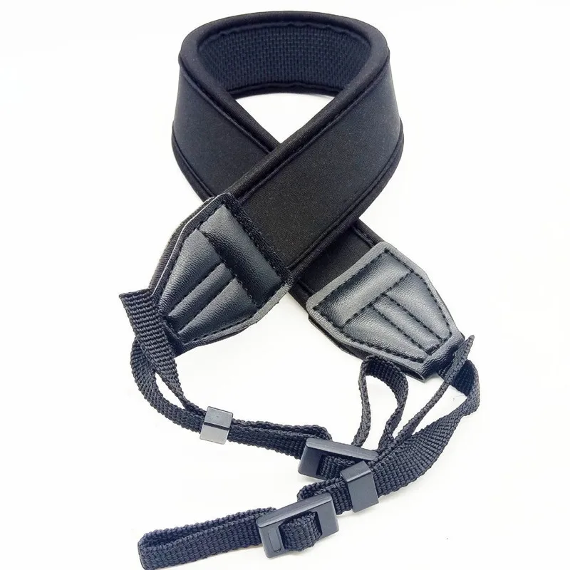 Black Camera Strap Adjustable Elastic Neoprene Thick Anti-slip Shoulder Neck Belt For Nikon Canon Sony Panasonic SLR DSLR