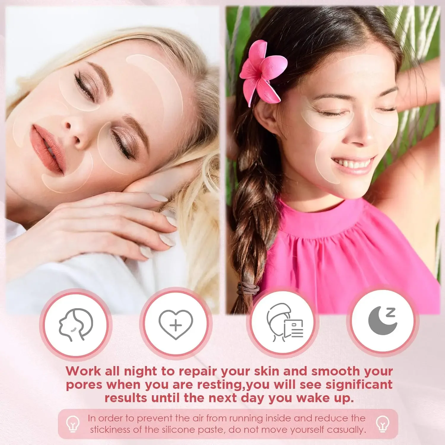 12 Pieces Silicone Eye Wrinkle Pads ReusableCheek Forehead Face Sticker Lifting Tools Eye Skin Care Tools for Mouth and Eyes