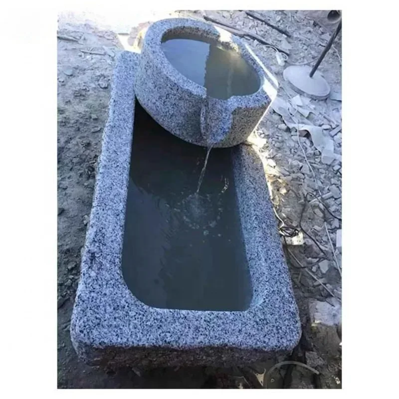 Natural granite stone garden water fountain