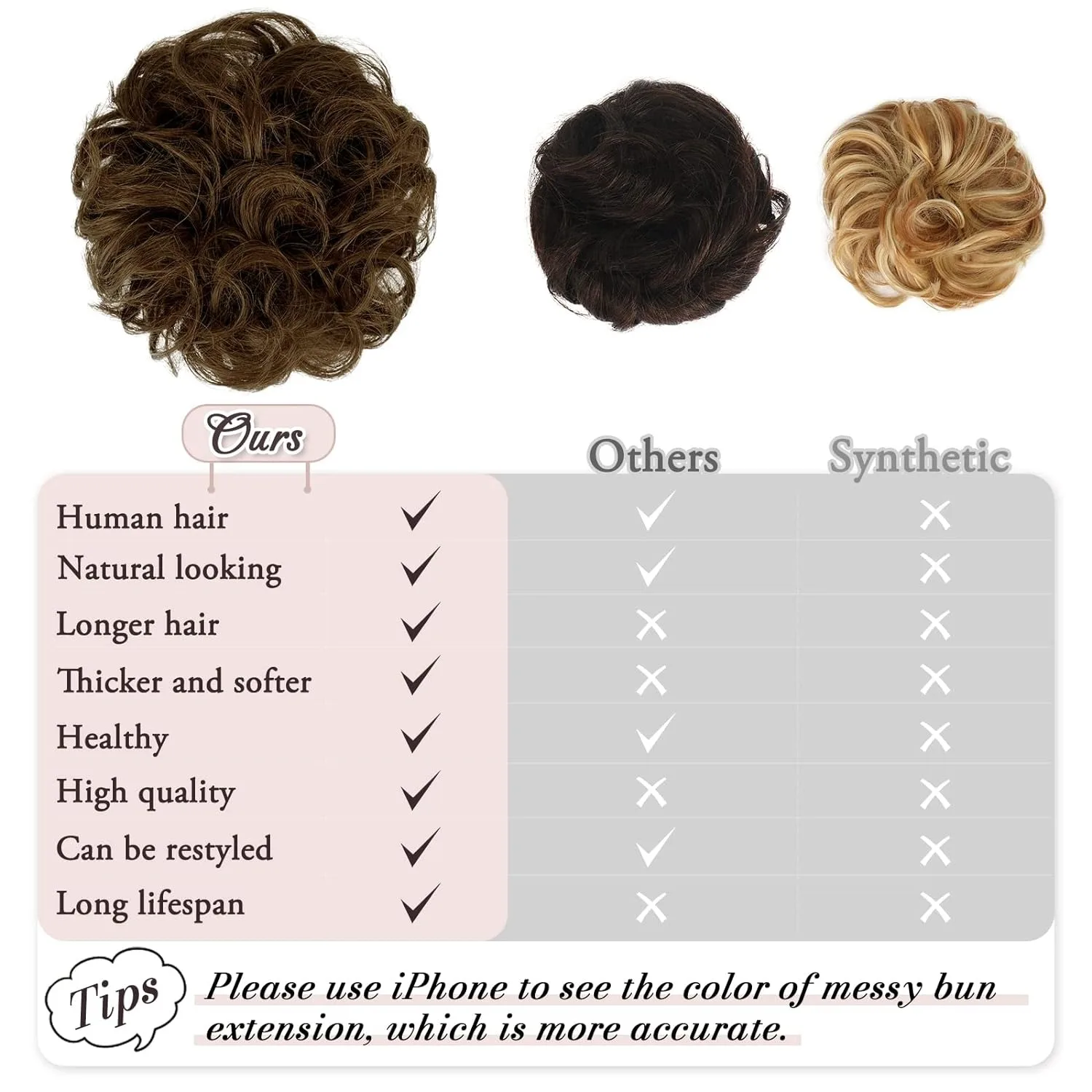 Synthetic  Hair Piece Hair Messy Rose Bun Hair Buns Hair Piece for Women Real Hair Scrunchies Updo Hair Pieces Bun Extensio