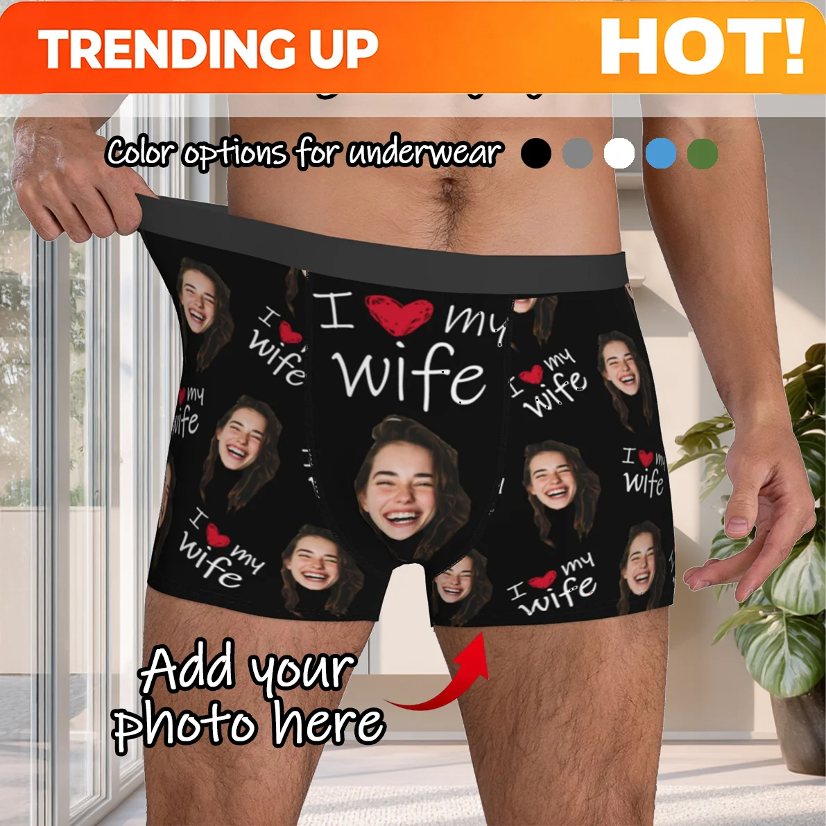 Personalized Face Photo Underwear Custom Boxer Briefs Custom Men Valentine's Day Gift For Husband Anniversary Gift for Dad