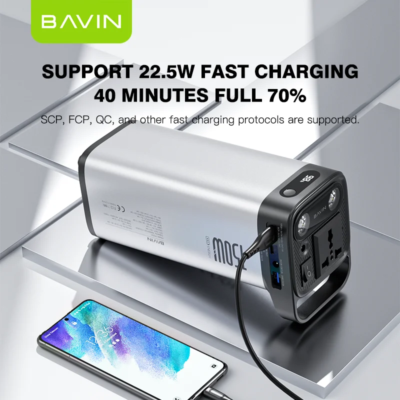 BAVIN PC021S Support 22.5W Fast Charging 150W High Capacity Mini Portable Power Bank Supply Travel Without Power Interruption