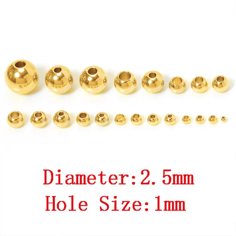 100 Stück 2/3/4/5/6/8/10 mm Metall-Abstandsperlen, runde Perlen für DIY-Armband, Schlüsselanhänger, Anhänger, Schmuckherstellung, Zubehör