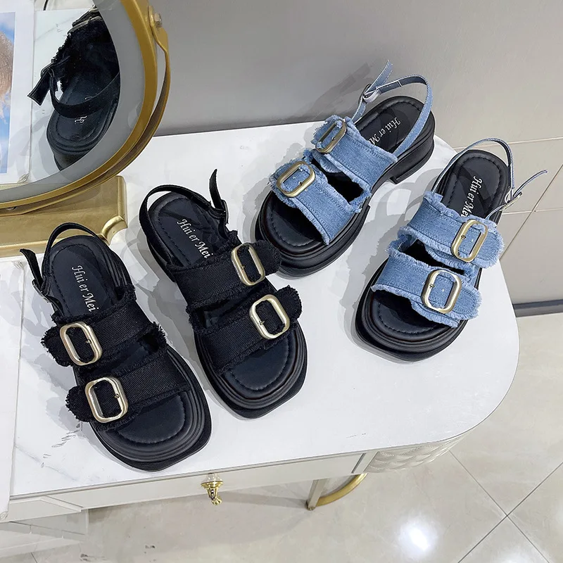 Hot Selling 2026 New Rome Sandals Women's Trend Fashion High Appearance Level Leisure Canvas Summer Beach Shoes