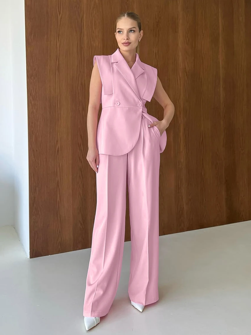 

Marthaqiqi модная женская ночная рубашка, сексуальная одежда для сна с отложным воротником, пижамы без рукавов, брюки, женские ночные рубашки, комплект из 2 предметов