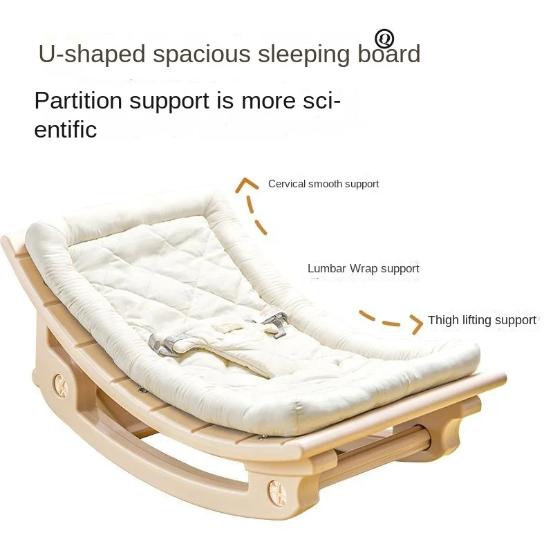 High Quality Children\'s Bassinet Comfort Chair Baby Sleeping Recliner Wooden Cot Frame Baby Bed Kids Balance Swinging Chair