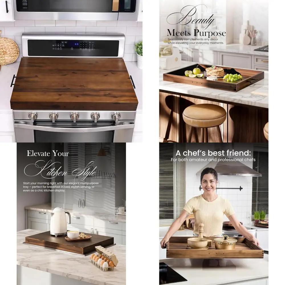 

Acacia Wood Noodle Board - 30x22 Electric Stove Top Cover, 28.9x20.8 Inner Dimensions, Gas Stovetop Compatible