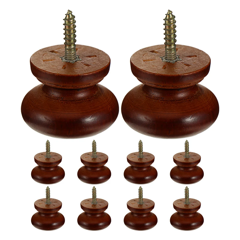 

10pcs Solid Wood Handle Circular 3.3Cm Round Drawer Knobs Self-Tapping For Kitchen Cabinet Furniture Wardrobe Hardware Pull