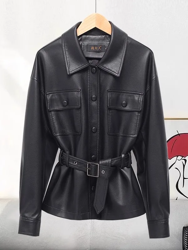 本革ジャケット レディース 2025年春新作 スレハイフェン シープスキン バイクコート スエード 洗えるアウターウェア