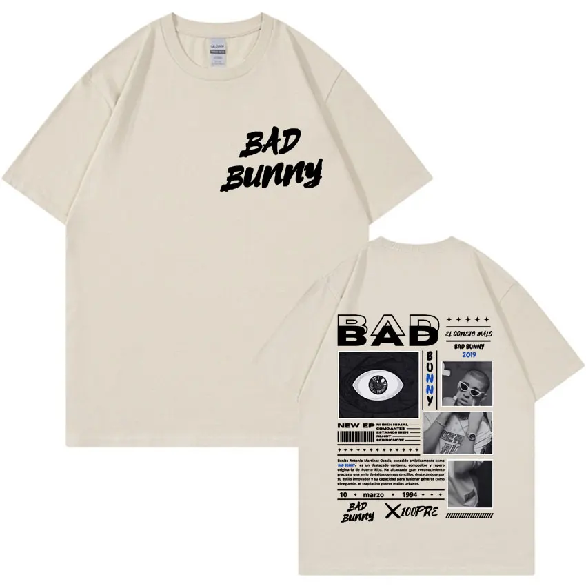 Rapper Bad Bunny Album Cover Graphic T Shirts Men's Women Cotton O