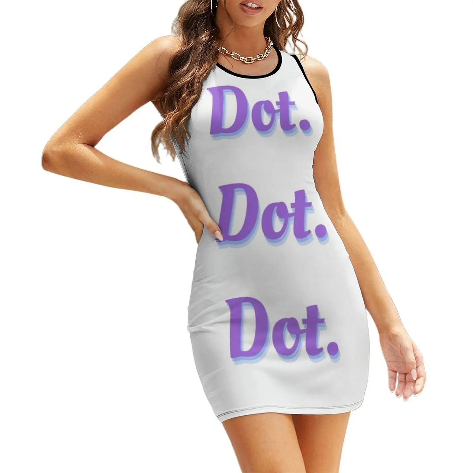 

Dot. Dot. Dot. - Mamma Mia Quote Sleeveless Sundress summer dress korean women Cocktail of dresses cocktail dresses