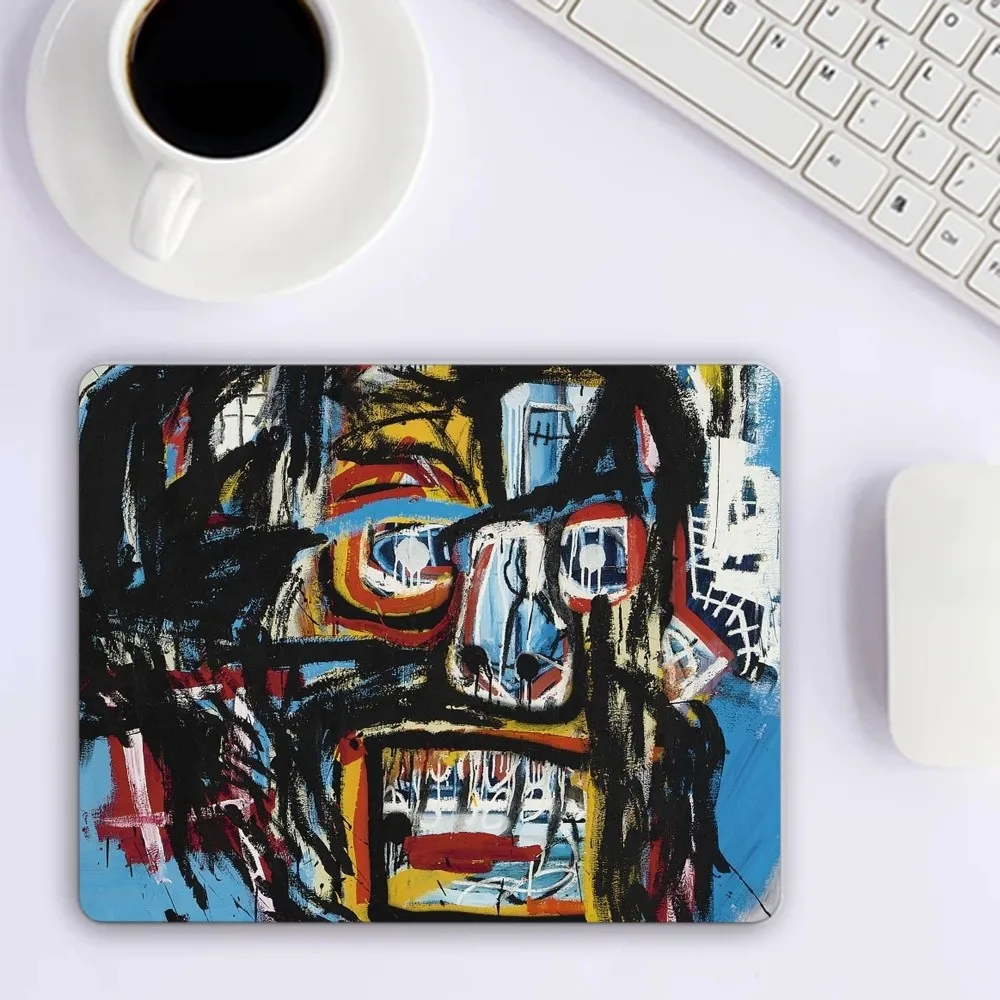 Jean-Michel B-Basquiat Mousepad Mousepad Game Pc Accessories Overlock MouseMat Computer Desk Mat