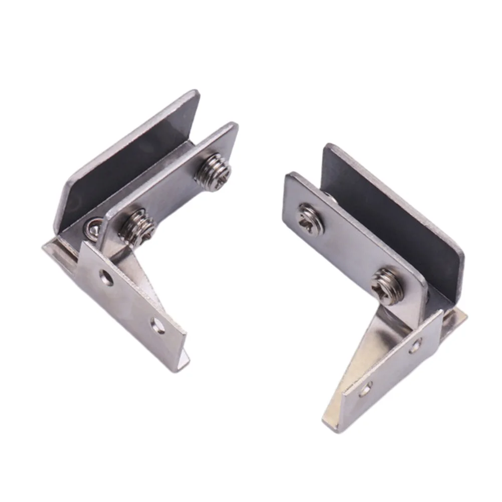 2pcs Non-porous Glass Hinges For 5-8mm Display Cabinet Magnetic Touch Household Stainless Steel Hinges Replacement Accessories