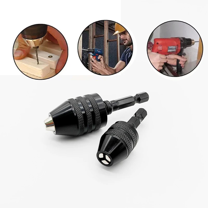 Drill Chuck Keyless Screwdriver Impact Driver Adaptor Screwdriver Head Micro Motor Clamping Hex Shank Mini Chucks Fixture