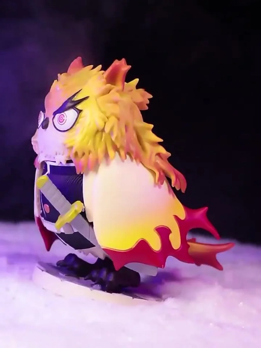 Decoration Demon Slayer Rengoku Kyoujurou Cosplay Cartoon Owl Vehicle-mounted Handmade Model Desktop Ornament Birthday Present