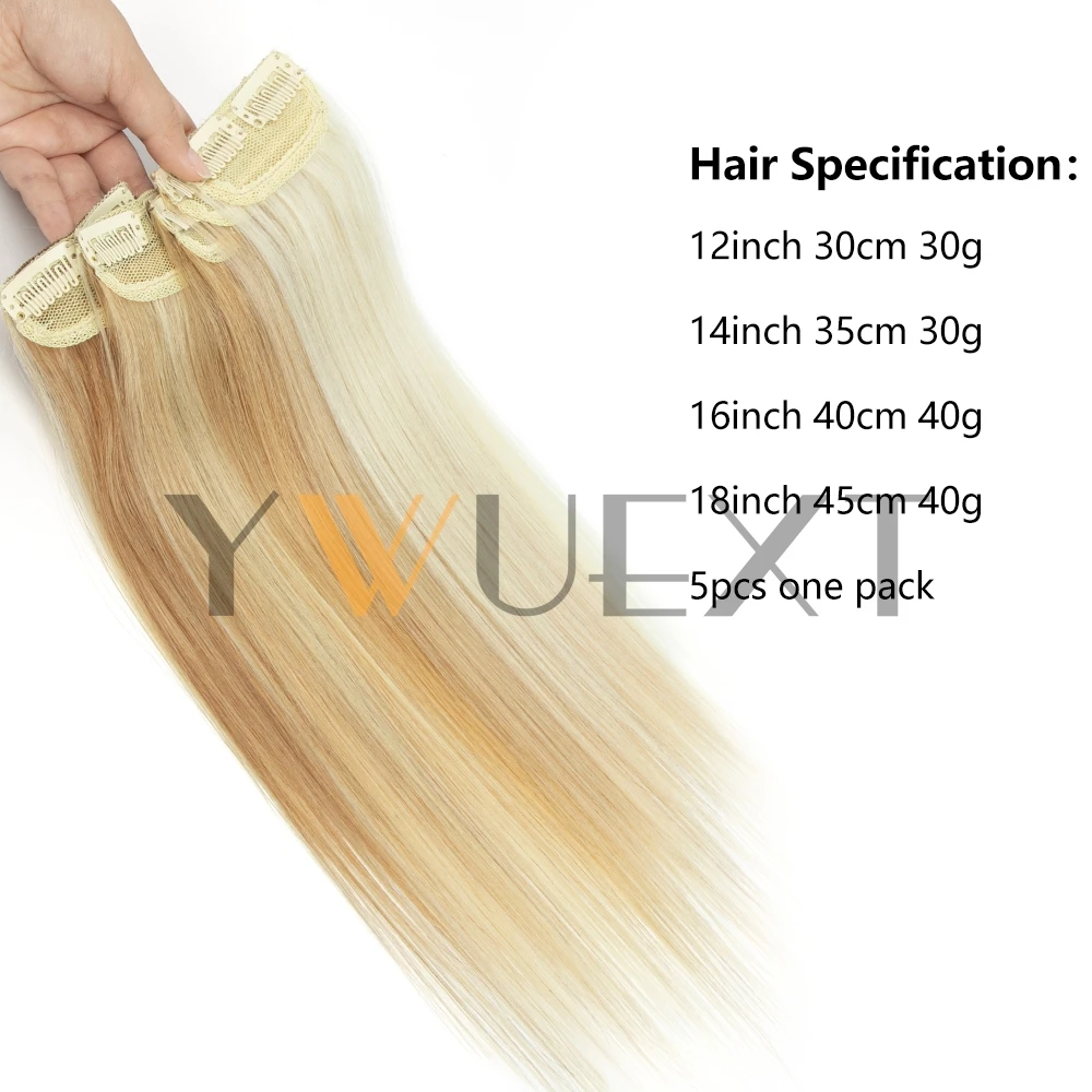 وسادة شعر قصيرة غير مرئية بمشبك في وصلات شعر ريمي بشري 12 "-18" مشبك صغير في الشعر 2 مشبك على آلة لحمة شعر 5 قطعة/الحزمة #3