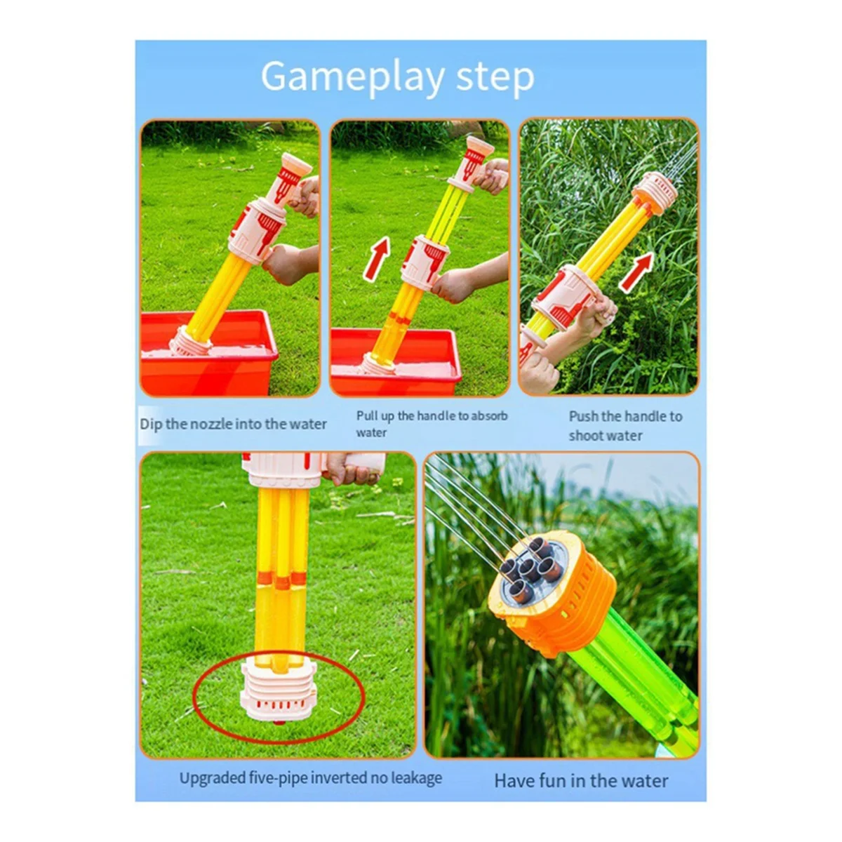 

Lo-ok Water Toy for Kids Adults Manual Pull-Out Large Capacity Water Pool Toys for Summer Swimming Beach Water Fighting Blue