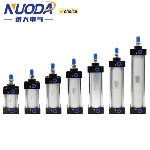 Cilindro de aire estándar SC SC32/40/50/63mm de diámetro, pistón de cilindro neumático pequeño, carrera de 25/50/75/100/150/200/250mm