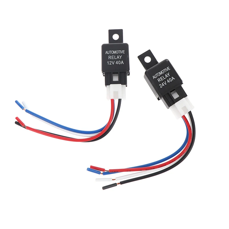 40A 12V 24V SPST Automotive Relay 4 Pin Car Relay for Vehicle Strobe Light System Durable Pro Quality Component