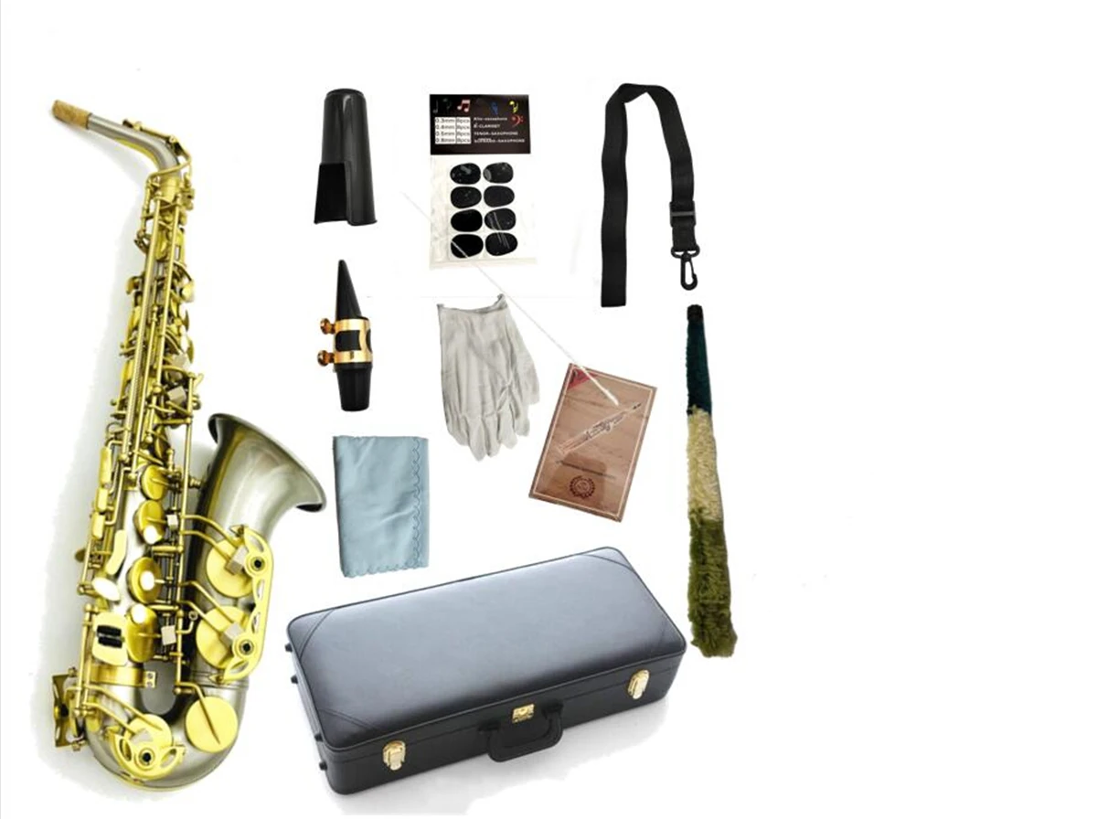 

Real Pictures Eb Tune Alto Saxophone Copper Brushed Material Professional Woodwind With Case Mouthpiece