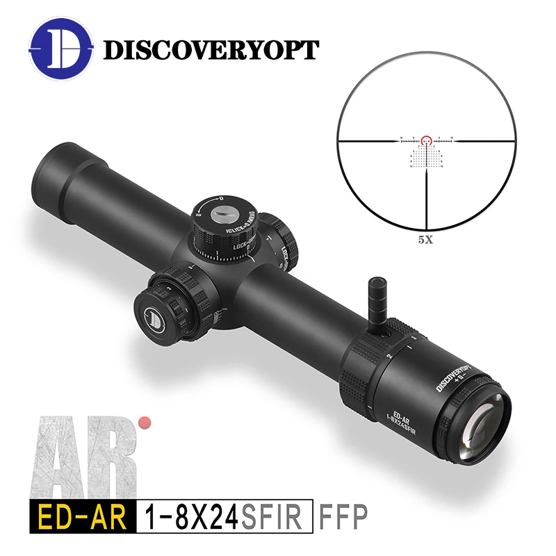 Discovery ED-AR 1-8X24SFIR Hunting Scopes First Focal Plane Turret Locking Riflescope Illumination HD Glass Sights For AR 15