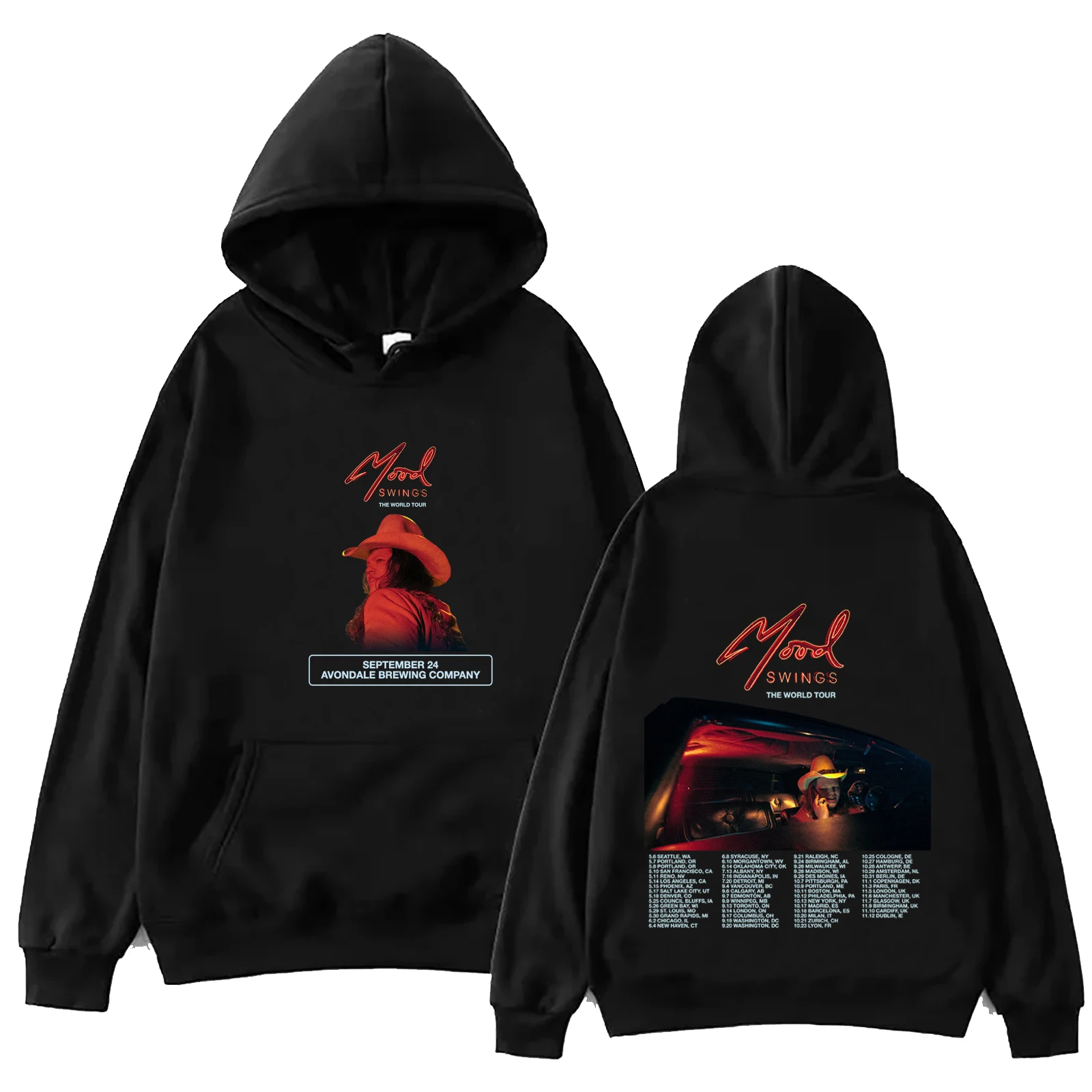 Marcus King Mood Swings The World Tour 2024 Hoodie Tops Long Sleeve Sweatshirt Music Fans Gift Spring and Summer  Regular