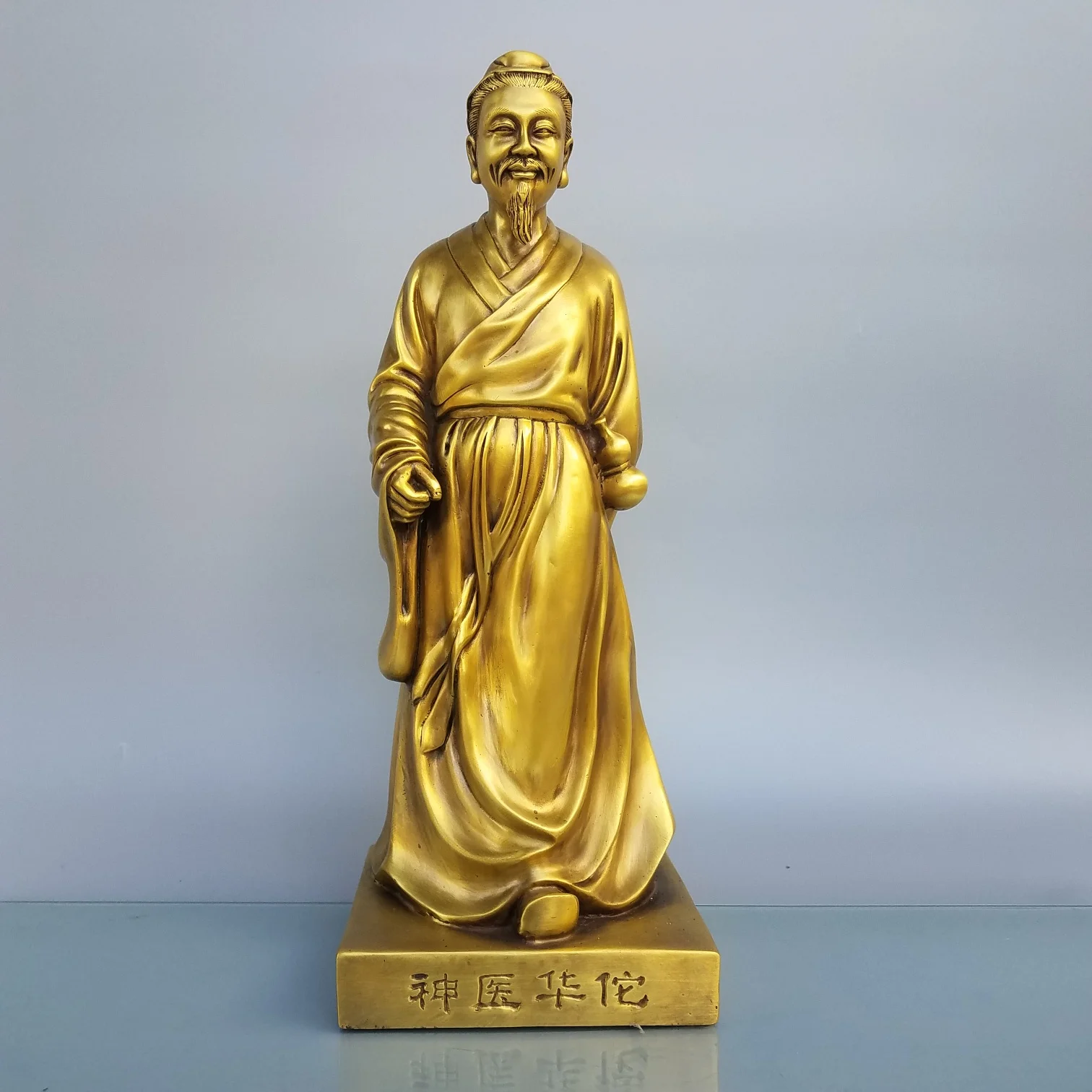 

Pure Bronze Doctor Saint Huatuo Statue Chinese Health Hall Pharmacy Divine Doctor Bronze Statue Hospital Opening Gift