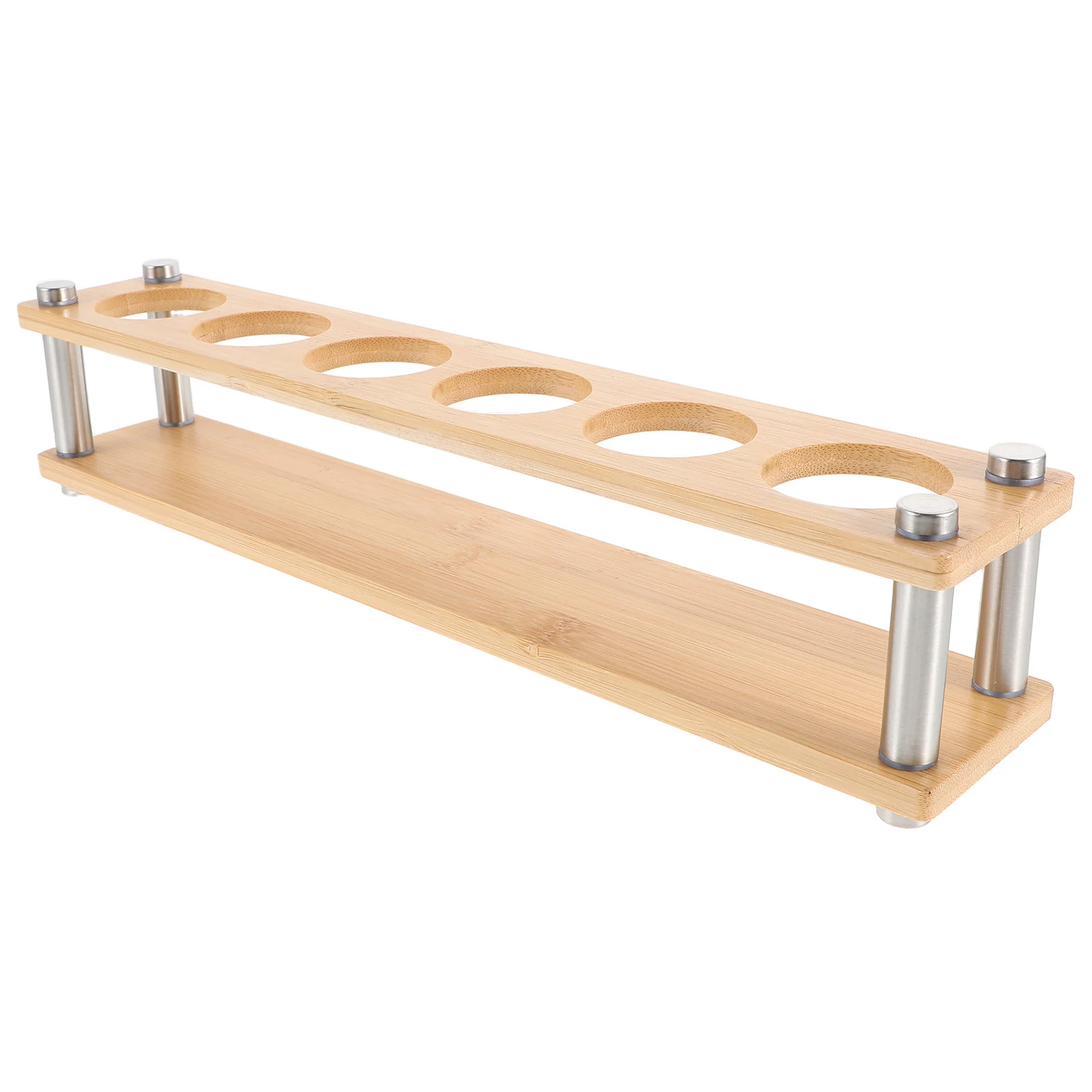 

White Glass Holder Desktop Cup Holderwine Light Brown Wooden Bar Family Gathering Tray