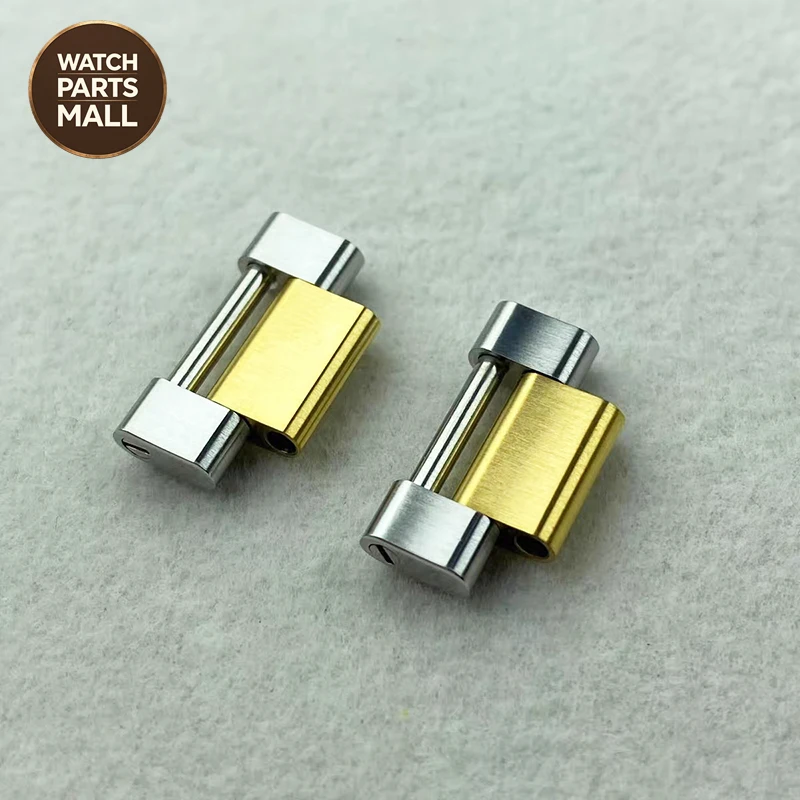 Two Tones Watch Bracelet Link Half Link For RLX 41mm Submariner 126613 Gold Plated Extension Band Links Generic Watch Parts