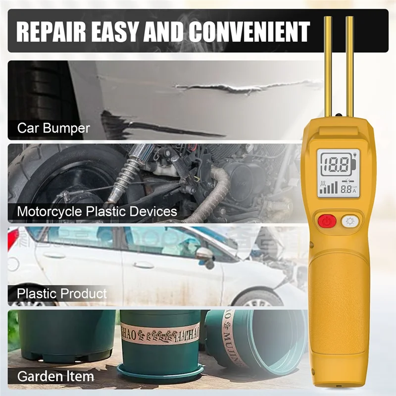 TKOH-Car Bumper Repair Tool Hot Stapler Weldergun Plastic Weld Bumper Repair Kit Yellow