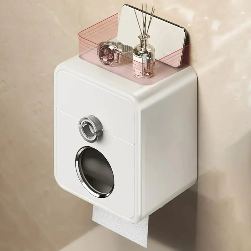 PORK-держатель для туалетной бумаги для ванной комнаты, держатель для туалетной бумаги с ящиком, настенный держатель для рулона бумаги, двухслойная коробка для салфеток
