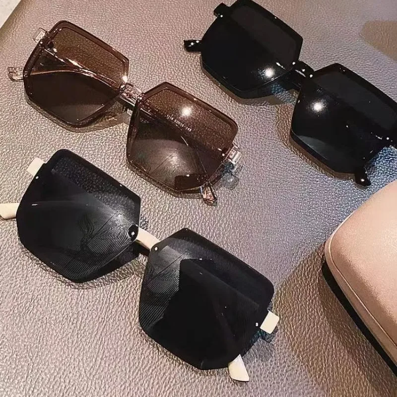 إطار كبير خمر النظارات الشمسية النساء الرجال العلامة التجارية مربع نظارات شمسية ريترو العين نظارات حملق للذكور الإناث مضلع النظارات الشمسية