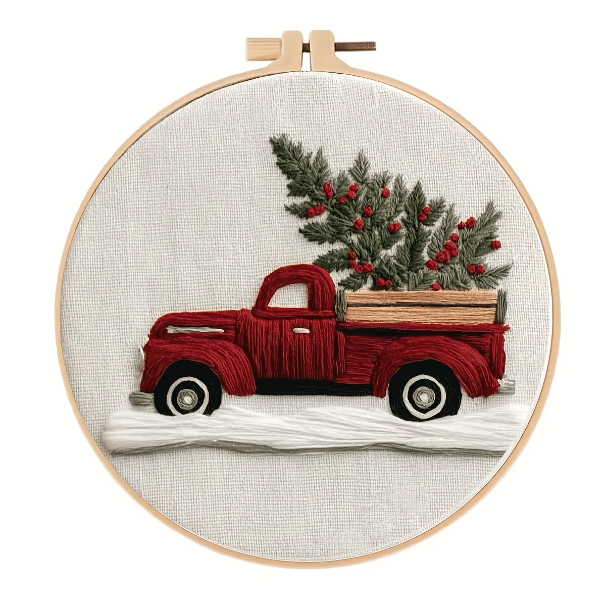 Das DIY-Materialpaket-Set mit Weihnachtsmuster und Handstickerei, ausgestattet mit einem englischen Leitfaden und Anleitung, ist etwas Besonderes – Detail 12