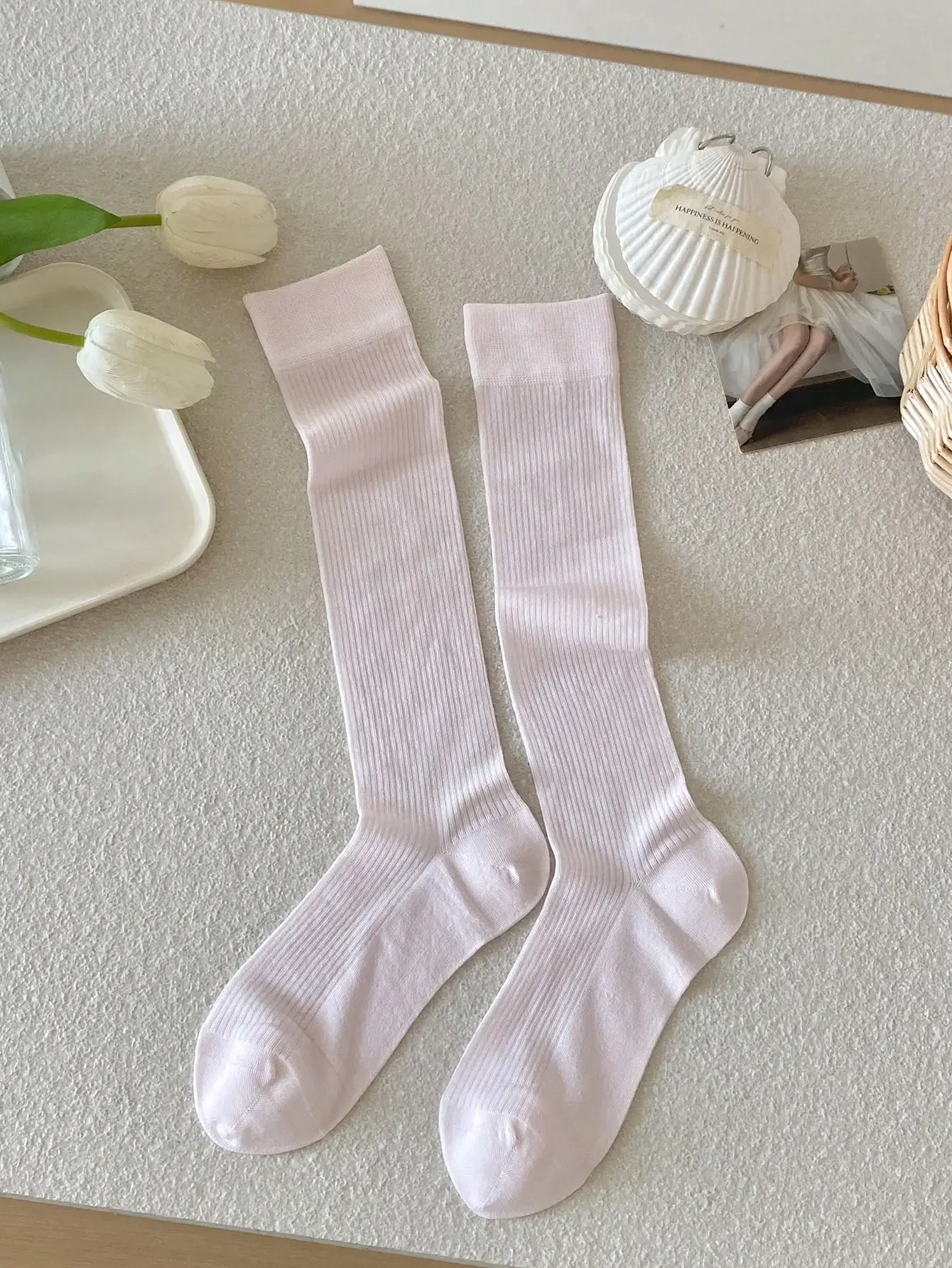 Damen-Seidensocken, hochwertig, neue Mode, Frühling und Sommer, kniehohe Socken für Mädchen, Schulstil, einfache, lässige lange Socken – Detail 16