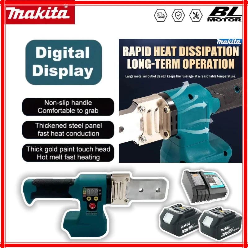 

Makita Cordless Pipe Welding Machine 20-50mm Pipe Soldering Plastic Welding PPR/PB/PE Tube Heating Hot Melt Tool For 18v Battery