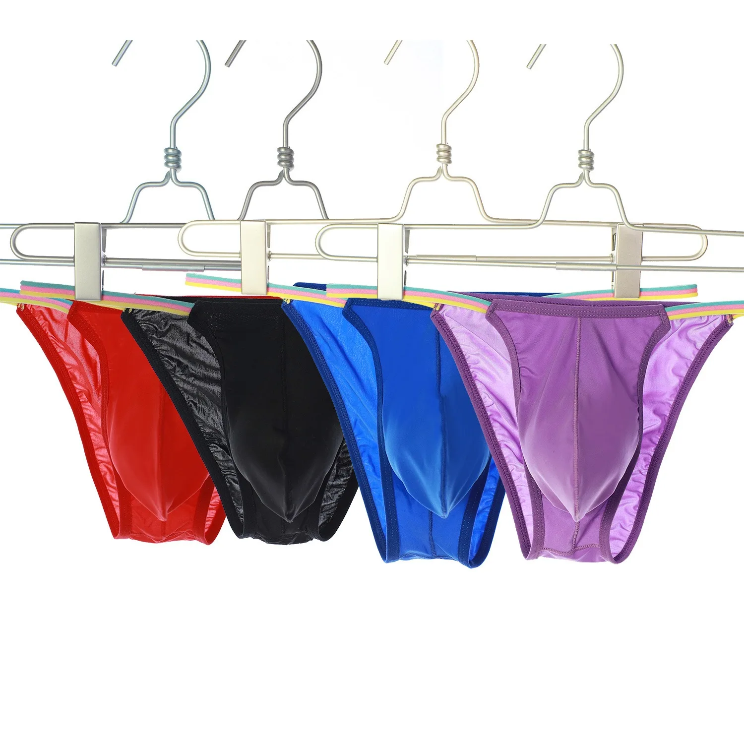 

8 colors men's underwear silky smooth ultra-thin ice silk breathable sexy bikini low-rise panties