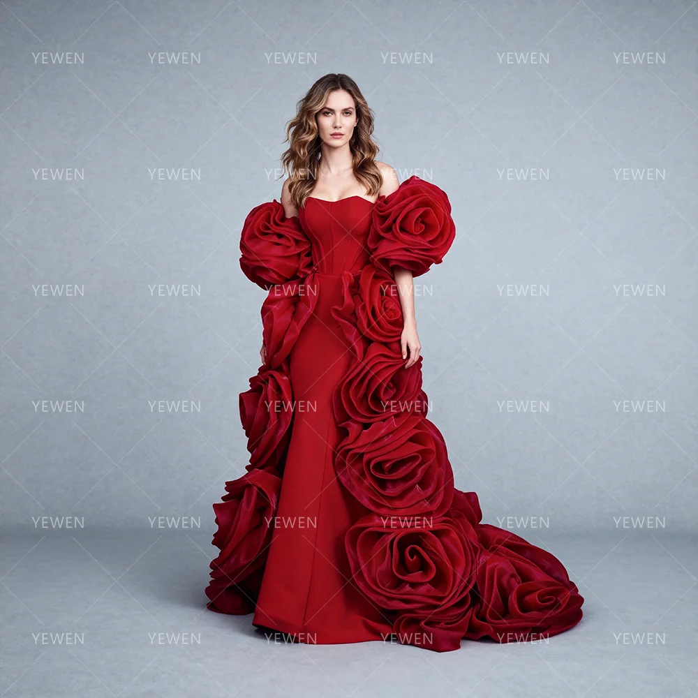 Luxury Handmade 3D Floral Bridal Shawl Elegant Flower Wedding Wrap Bride Cape for Photoshoot Bespoke Occasion Dresses YEWEN - view 4