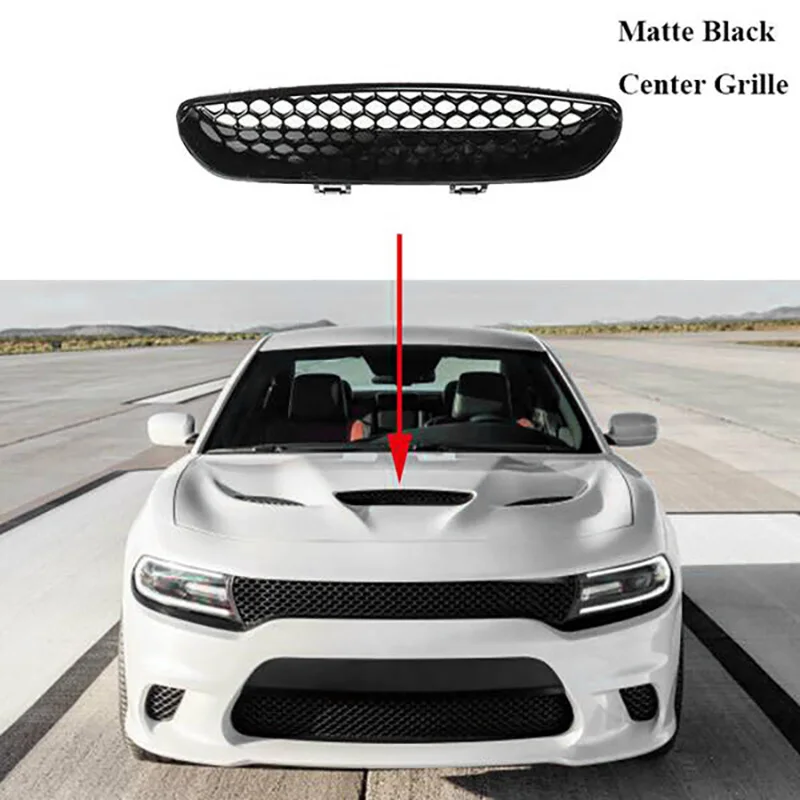 Car Black Front Engine Hood Vent Grille Air Flow Mesh Intake Hood for Fit for Dodge Charger SRT 2015-2020