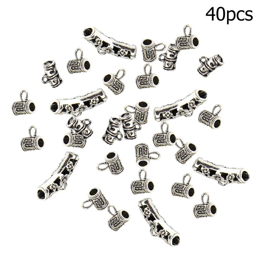 

40PCS Vintage Alloy Spacer Beads Mixed Pendants Jewelry Accessories Tibetan Silver DIY Necklace Bracelet Earrings Charms Craft
