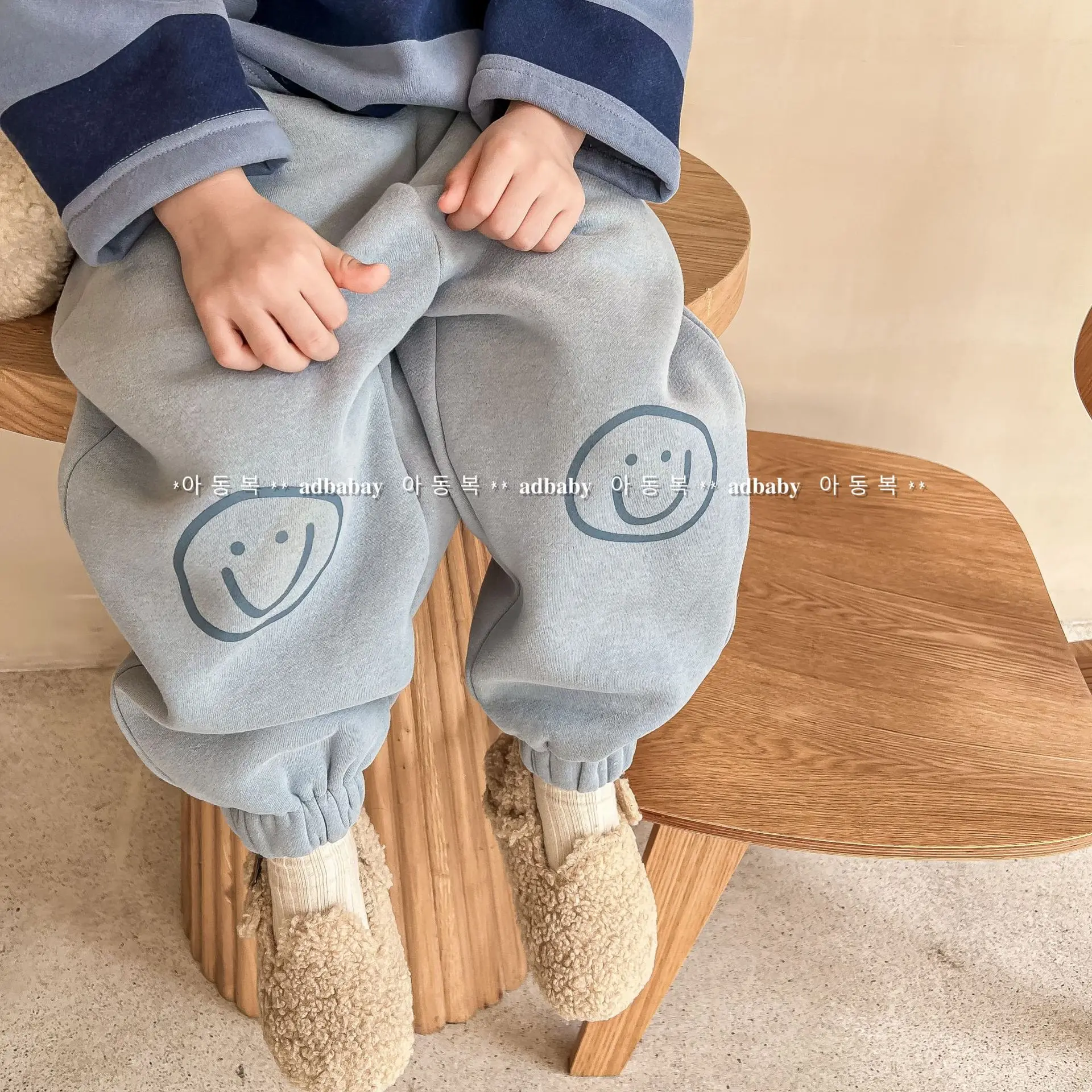 2024 Winter New Children Fleece Trousers Cute Cartoon Print Baby Warm Pants Thicken Girls Harem Pants Cotton Kids Casual Pants