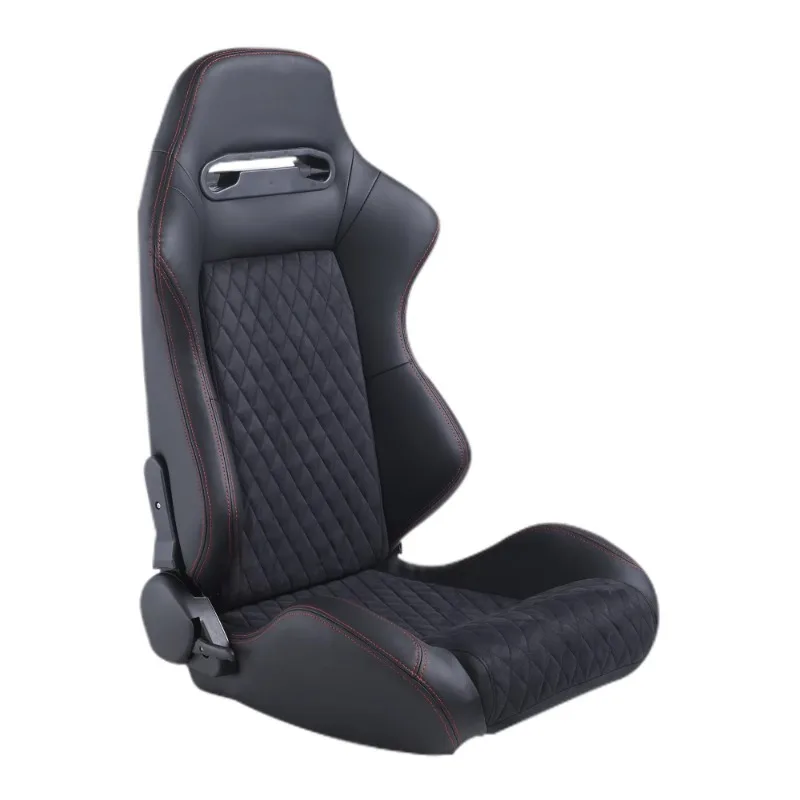 Full Black PVC Leather With Double Slider Car Racing Seats Reclinable Luxury Racing Sport Seats