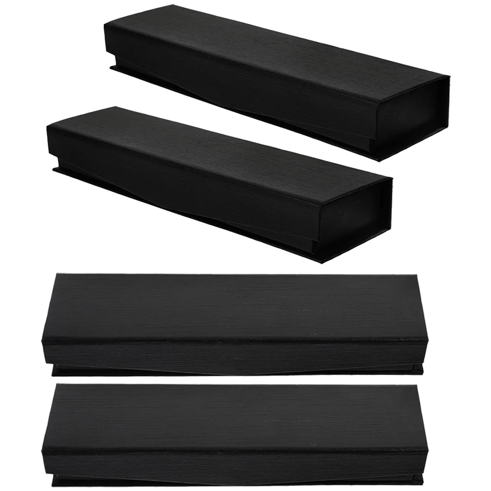 

4 Pcs Pen Case Cloth Material Retro Style Fountain Pen Holder Black Color Small Storage Box for Pens Ballpoint