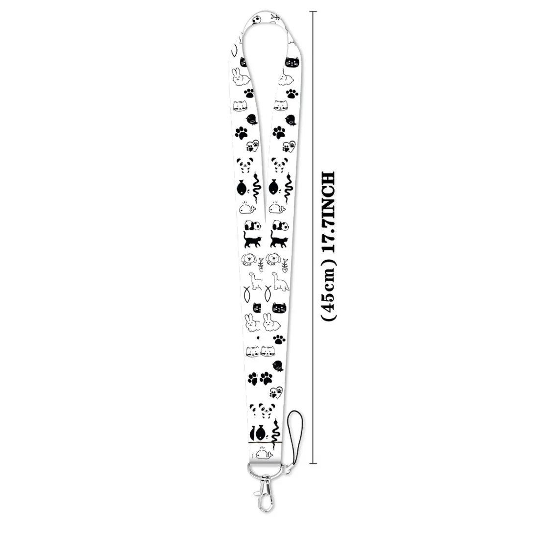 LX1355 Cute Cartoon Animal Neck Strap Lanyard for Keys Keychain Badge Holder ID Credit Card Pass Mobile Phone Charm Accessories