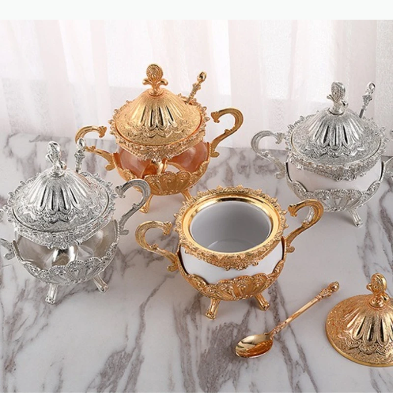 Frasco de tempero de vidro de metal, frascos de especiarias de cerâmica, agitador de açúcar, garrafa de tempero de cozinha, recipiente de ferramentas, frascos de armazenamento