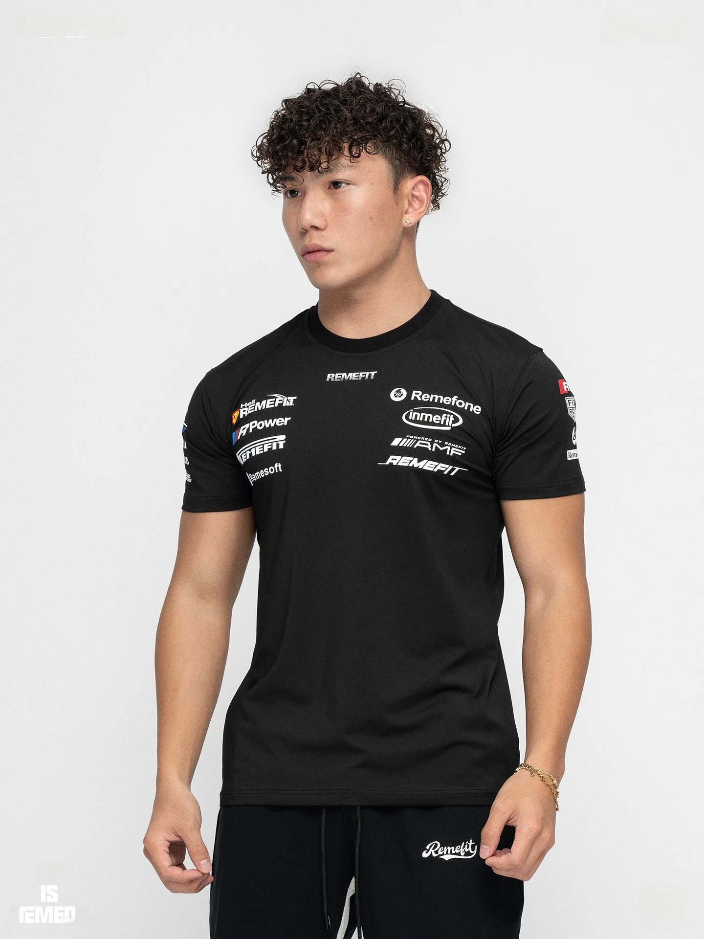 t-shirt-de-sport-remefit-f1-racing-a-manches-courtes-coupe-ajustee-respirant-sechage-rapide-en-fibre-de-polyester-col-rond-avec-motif-lettre