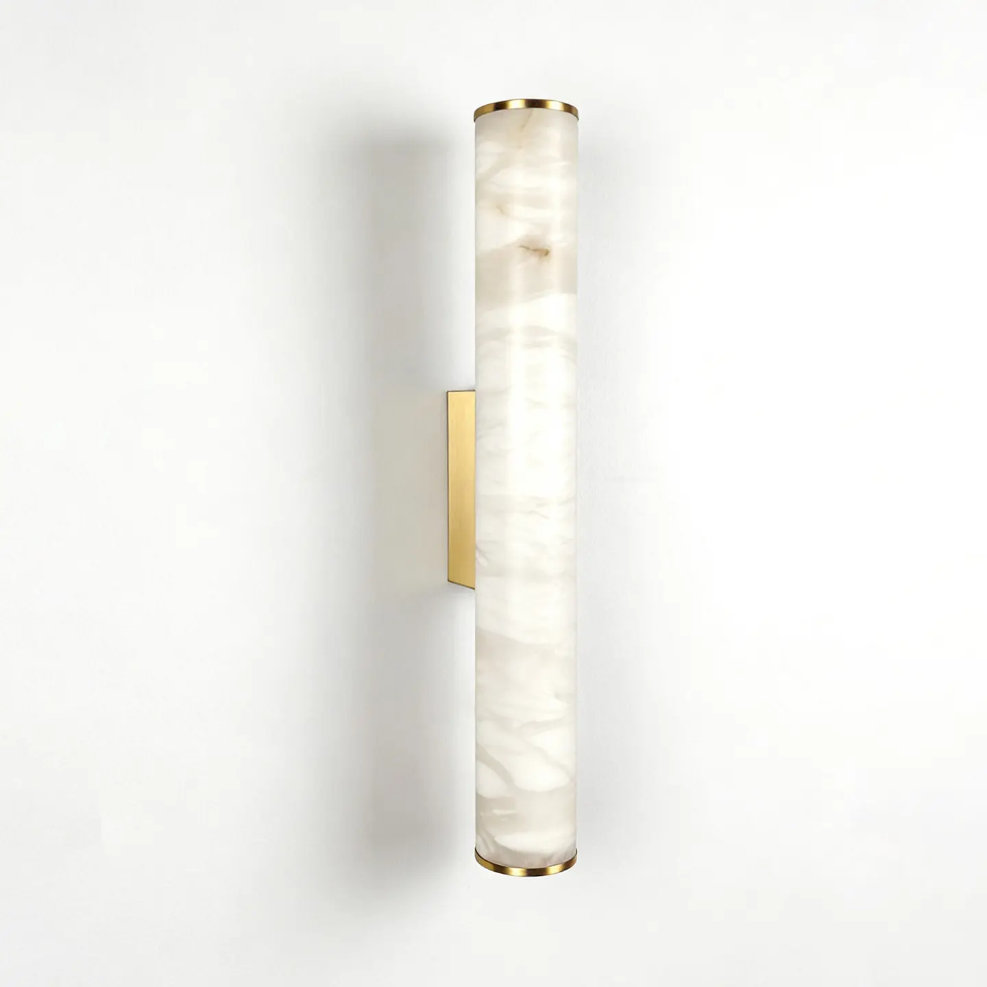 Nordic Medieval Luxury All Copper Wall Lamp Natural Marble Wall Lights Bedroom Bedside Lamp Long Strip Wall Light LED Home Decor