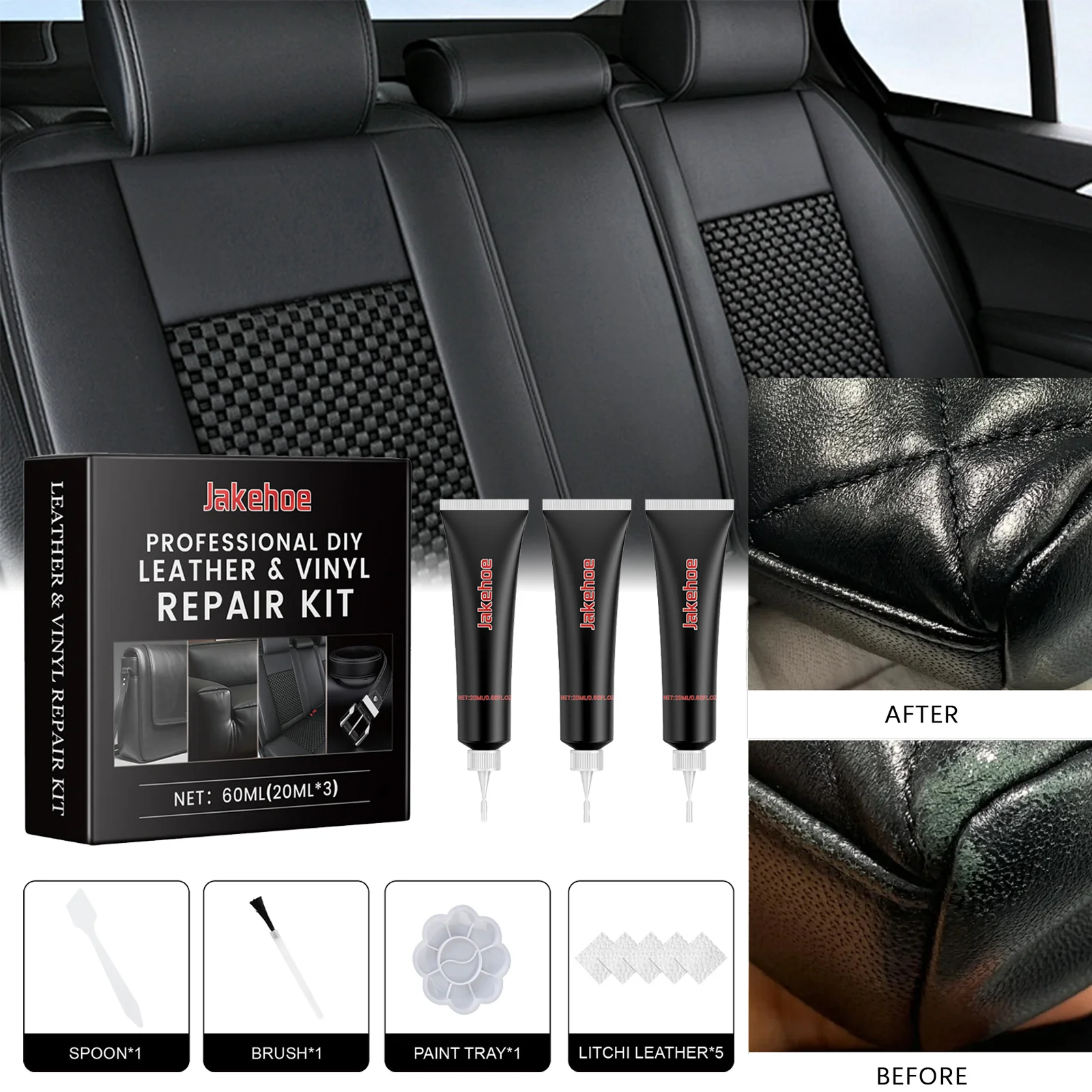 Advanced Leather Repair Gel Leather Complementary Color Repair Paste Car Repair Cream Agent Car Accessries Cracks Restoration