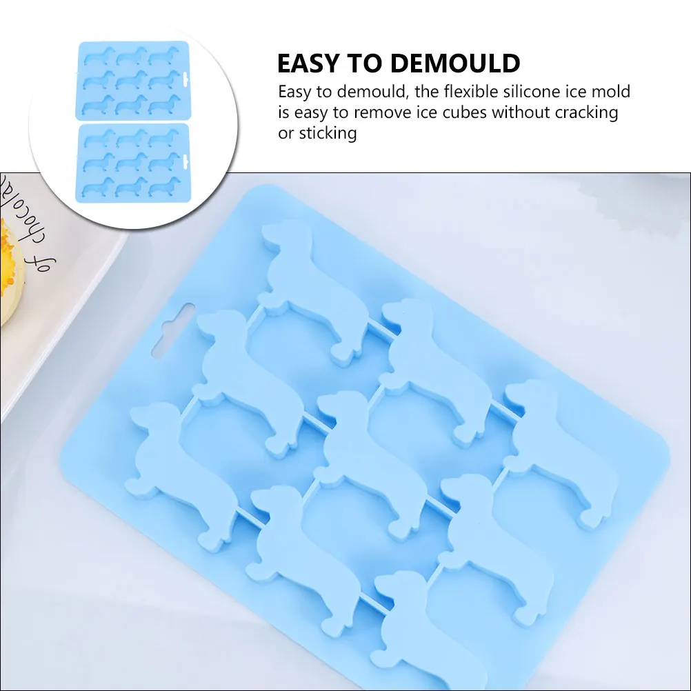 

2Pcs Dog Shaped Silicone Ice Cube Tray Flexible DIY Mold for Whiskey Cocktails Candy Chocolate Baking Tool Ice Molds