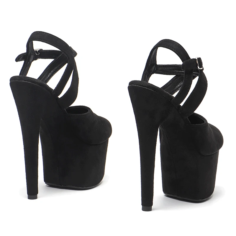 Leecabe 17cm/7inch  Suede Upper  Closed toe Sandals Shoes High-Platform Sexy Pole Dancing Shoes